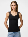 PIECES - BARBERA LACE TOP - BLACK