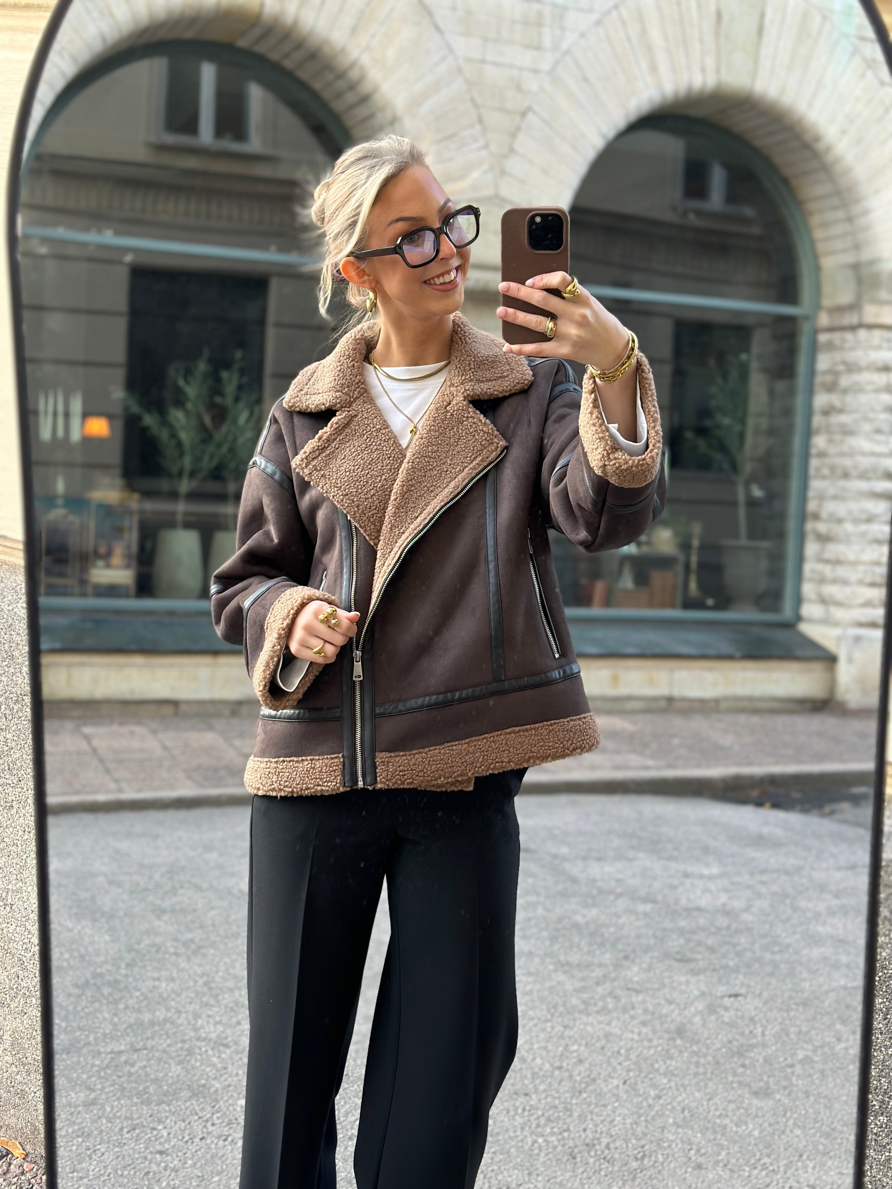 ONLY - KENDRA BOND OVERSIZED JACKET - CHOCOLATE TORTE/COCOA CRÉME