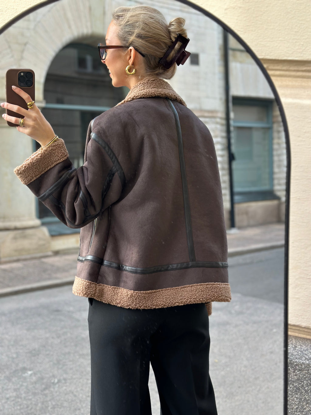 ONLY - KENDRA BOND OVERSIZED JACKET - CHOCOLATE TORTE/COCOA CRÉME