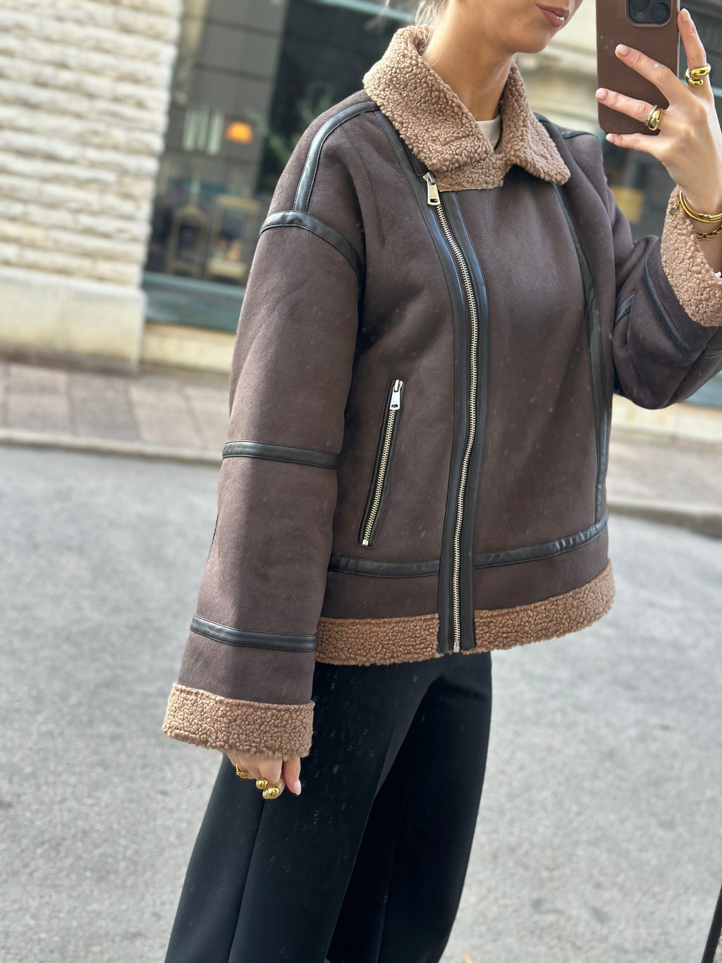 ONLY - KENDRA BOND OVERSIZED JACKET - CHOCOLATE TORTE/COCOA CRÉME