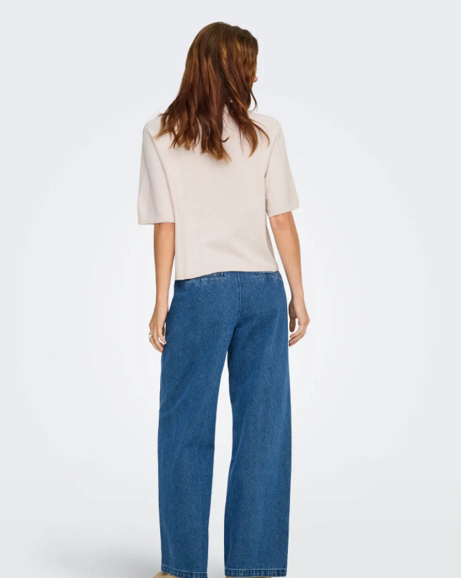 ONLY - LOYAL 2/4 O-NECK - MOONBEAM/MELANGE