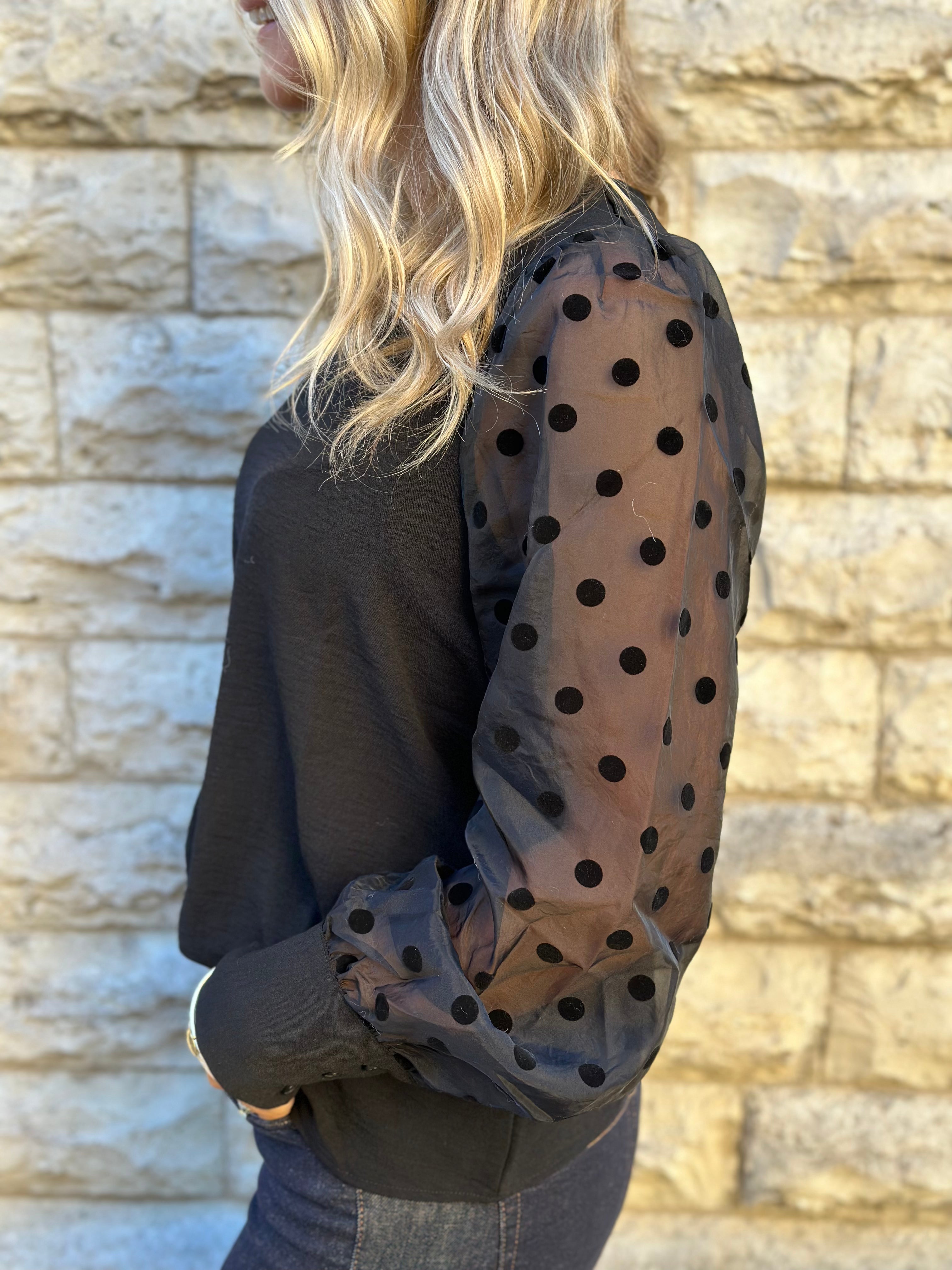 VEROMODA - ALVA DETAIL LS TOP - BLACK