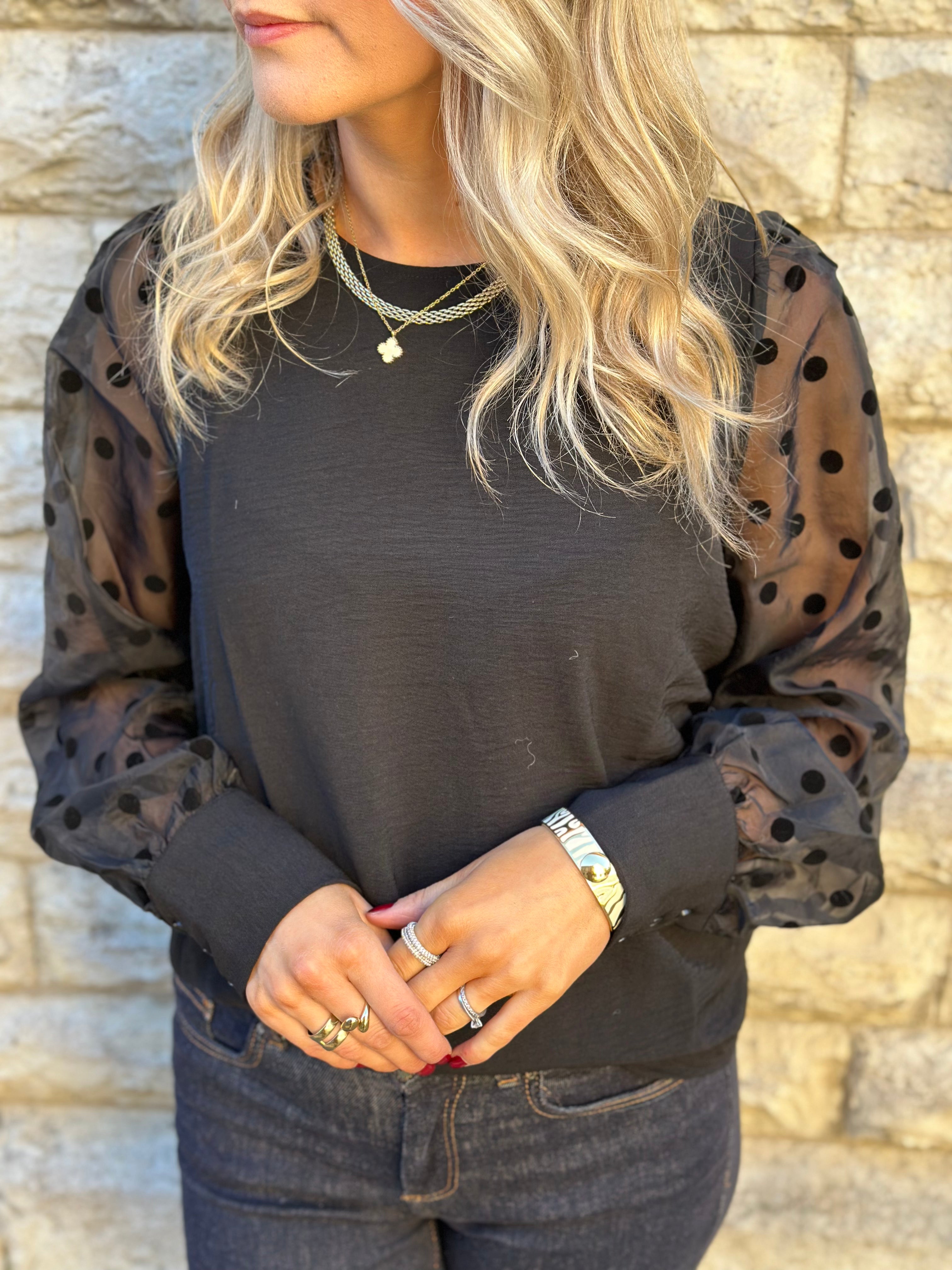 VEROMODA - ALVA DETAIL LS TOP - BLACK