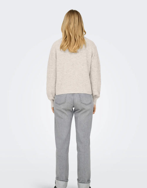 JDY - LUMI LIFE L/S BUTTON CARDIGAN - BIRCH/MELANGE