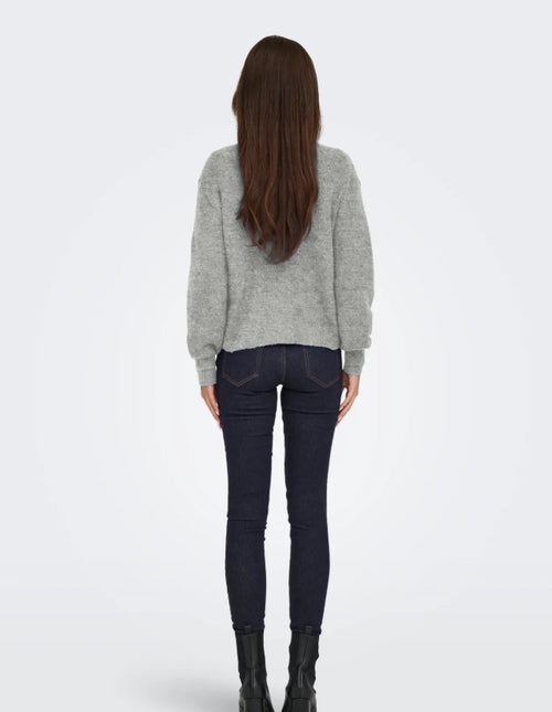 JDY - LUMI LIFE L/S BUTTON CARDIGAN - MEDIUM GREY/MELANGE