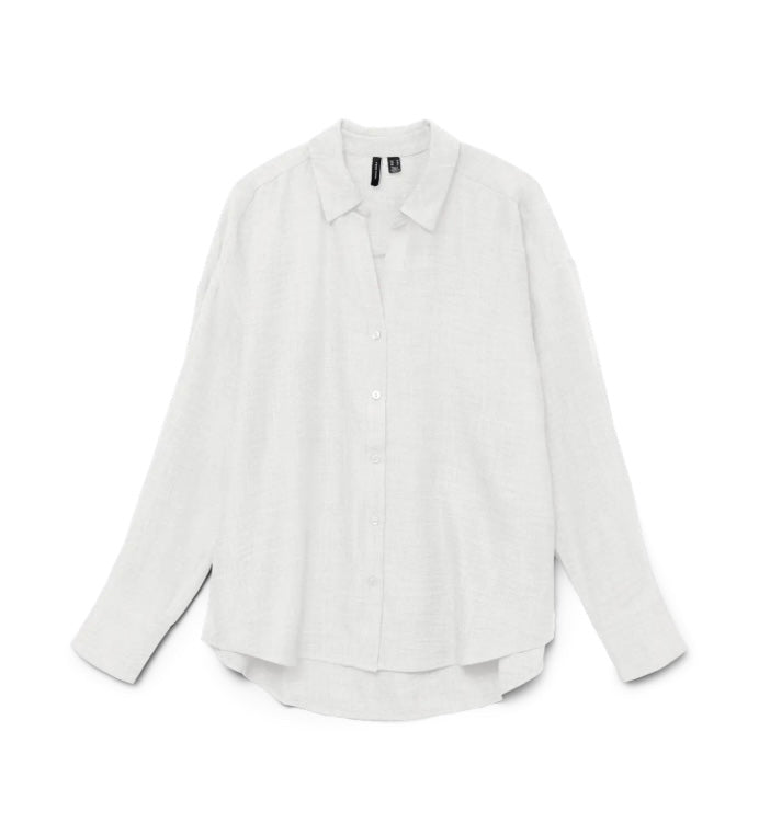 VEROMODA - MELANEY QUEENY LS SHIRT - SNOW WHITE