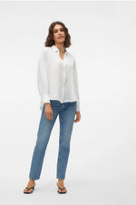 Ladda upp bild till gallerivisning, VEROMODA - ELANEY QUEENY LS SHIRT - SNOW WHITE
