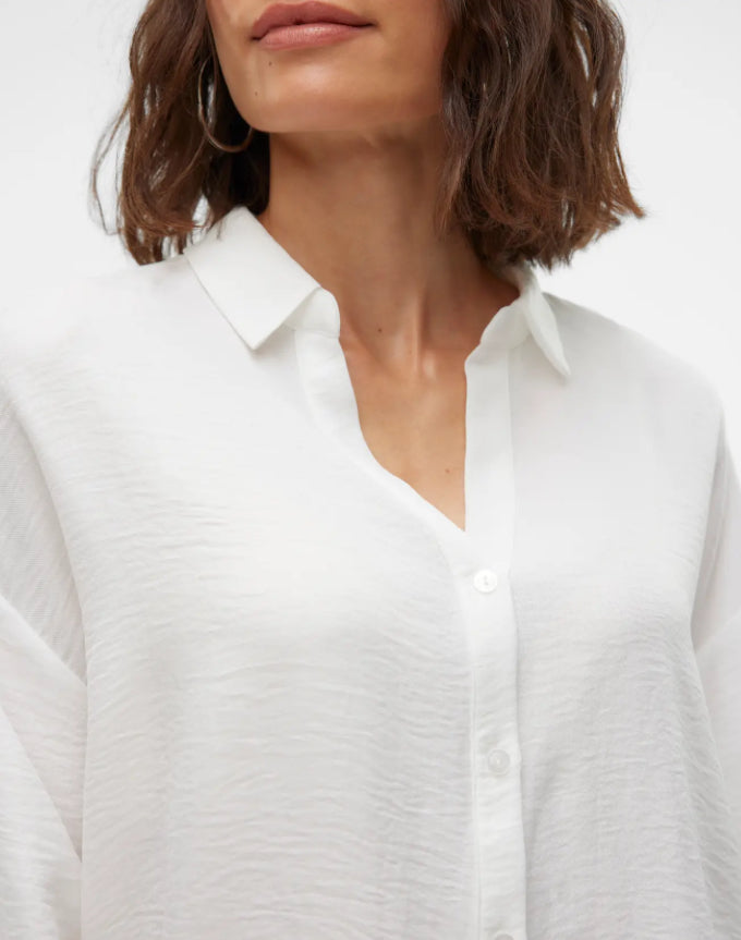 VEROMODA - MELANEY QUEENY LS SHIRT - SNOW WHITE