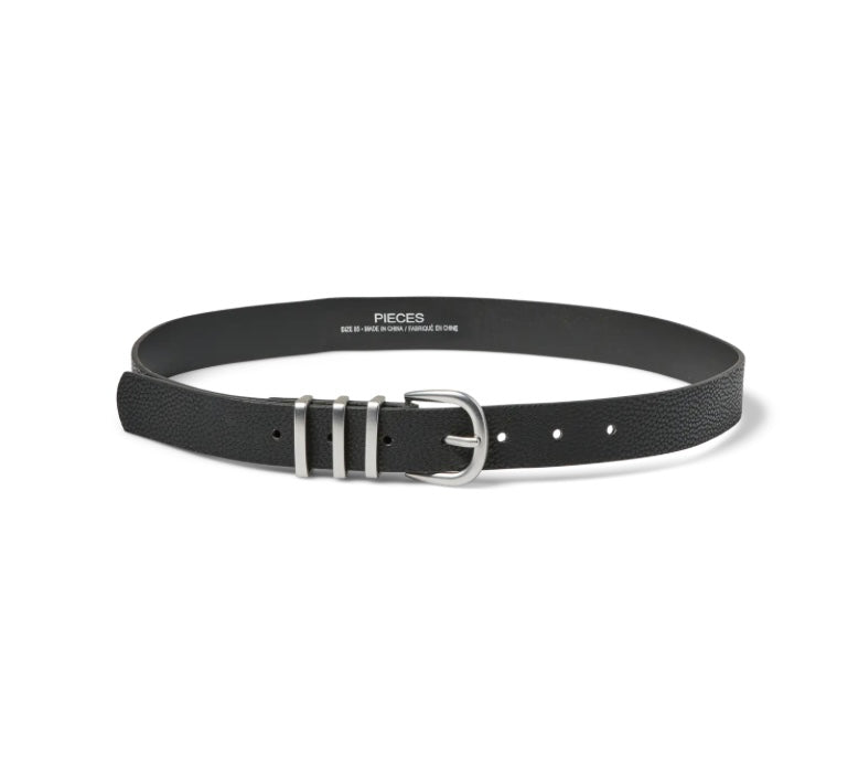 PIECES - LEA JEANS BELT - BLACK/SILVER