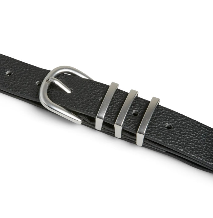 PIECES - LEA JEANS BELT - BLACK/SILVER