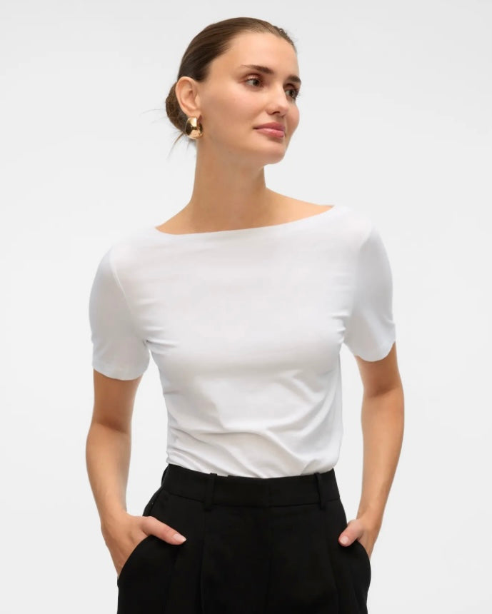 VERO MODA - PANDA MODAL TOP - BRIGHT WHITE