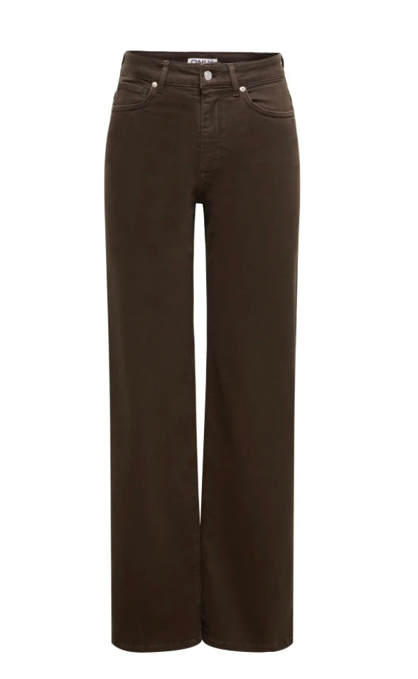 ONLY - MADISON BLUSH HW WIDE - DARK BROWN DENIM