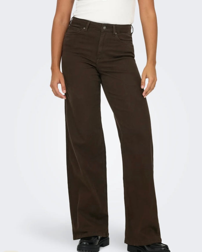 ONLY - MADISON BLUSH HW WIDE - DARK BROWN DENIM