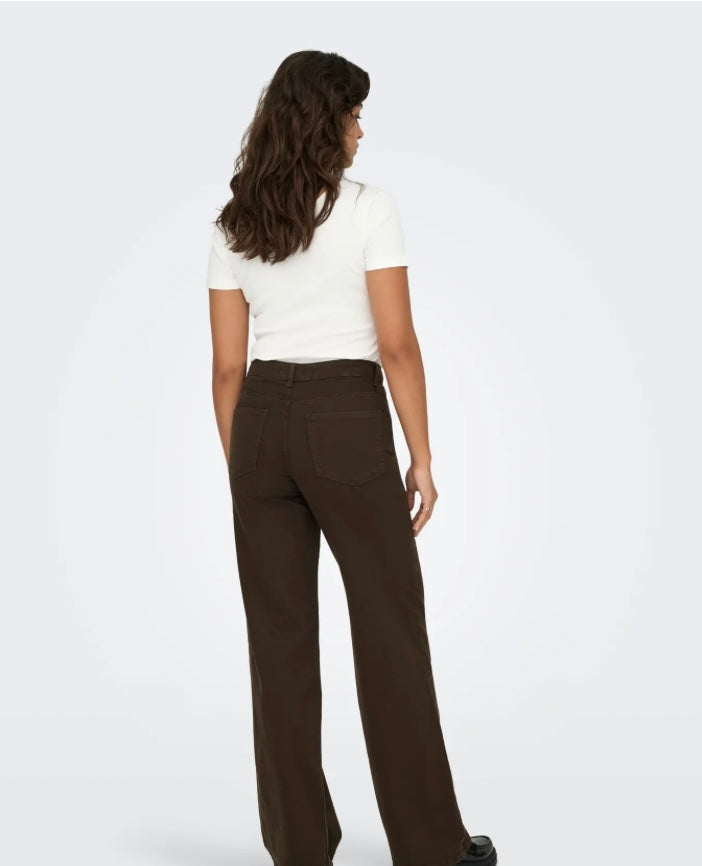 ONLY - MADISON BLUSH HW WIDE - DARK BROWN DENIM