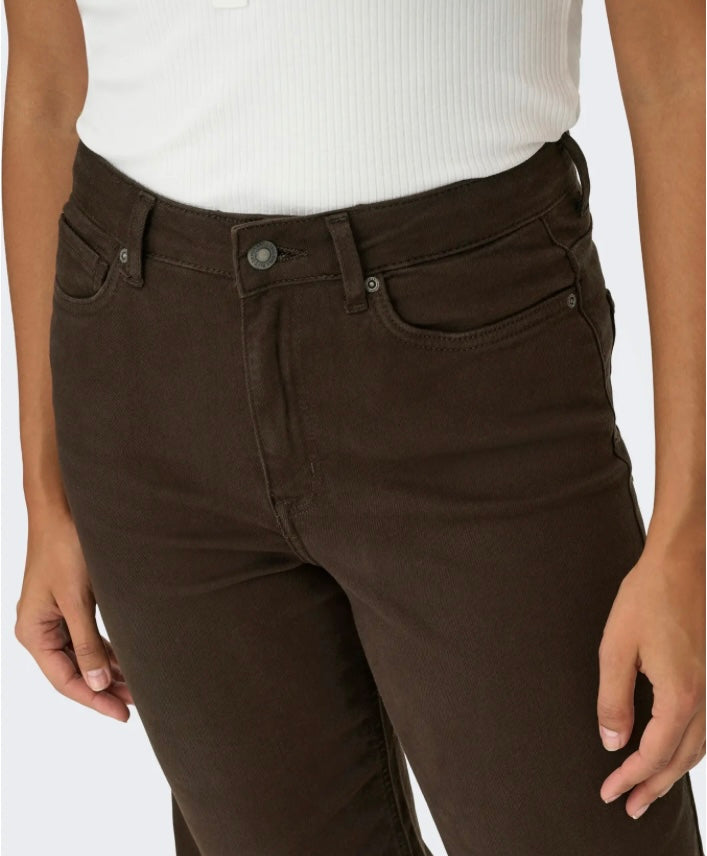 ONLY - MADISON BLUSH HW WIDE - DARK BROWN DENIM