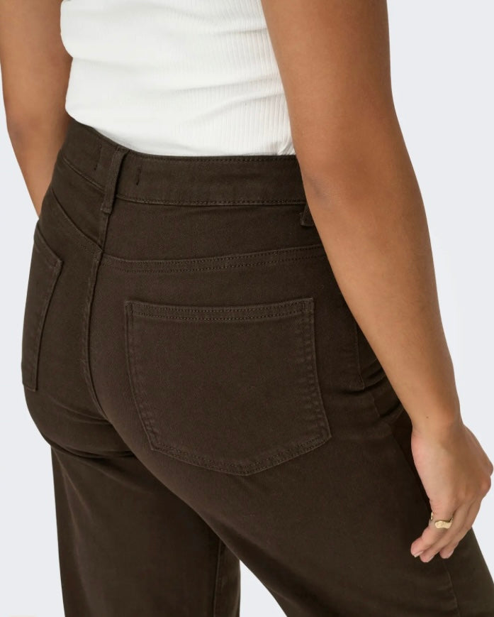 ONLY - MADISON BLUSH HW WIDE - DARK BROWN DENIM