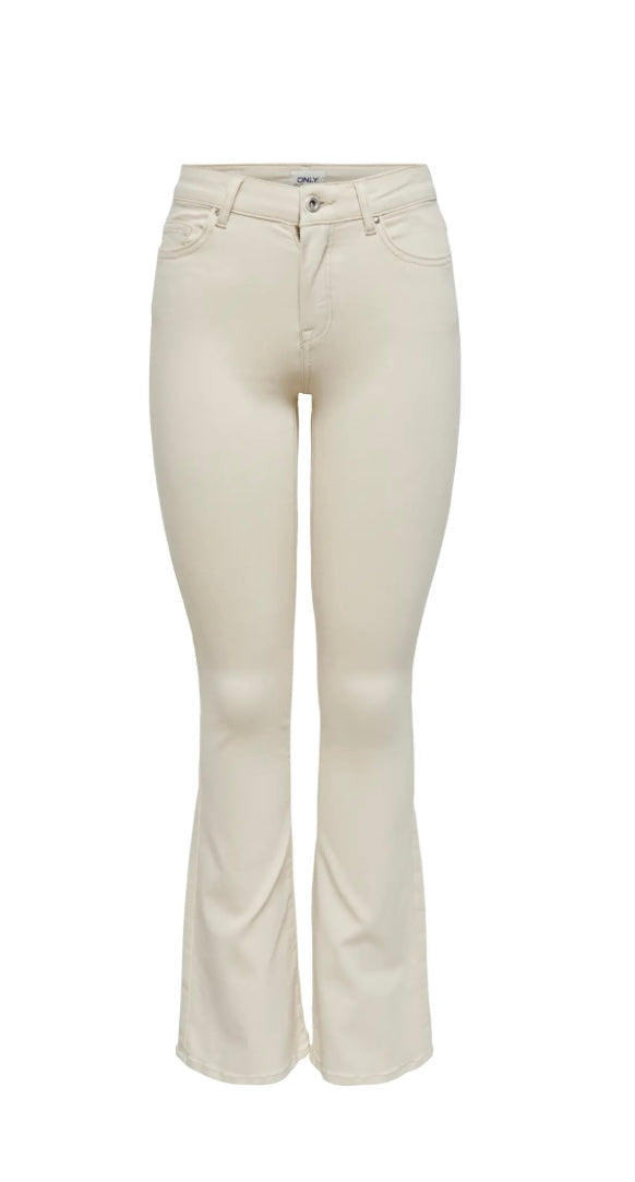 ONLY - BLUSH FLARED DOT019 - ECRU