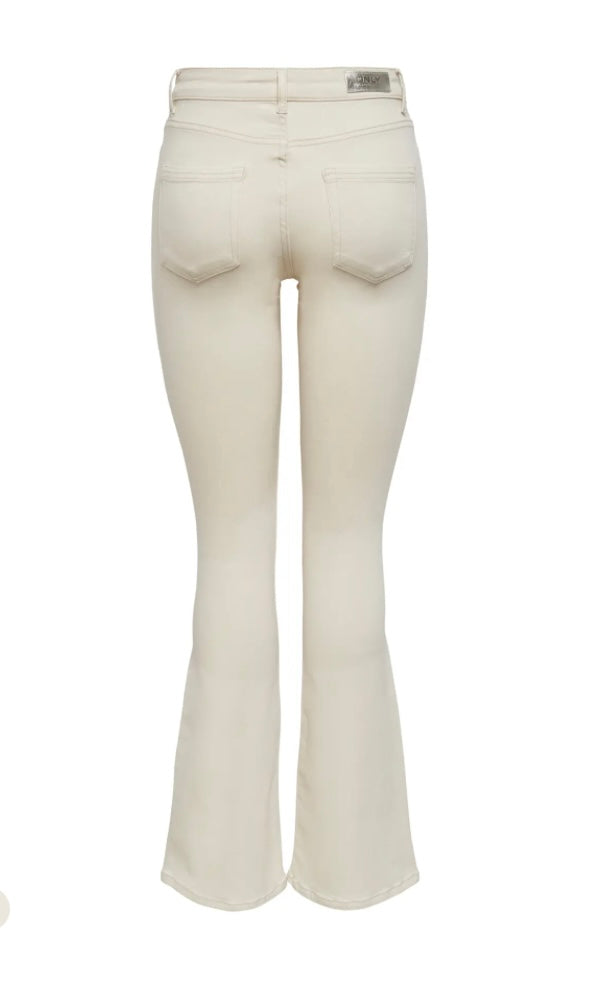 ONLY - BLUSH FLARED DOT019 - ECRU