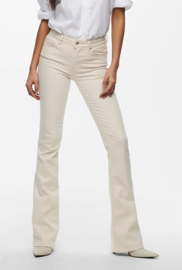 ONLY - BLUSH FLARED DOT019 - ECRU