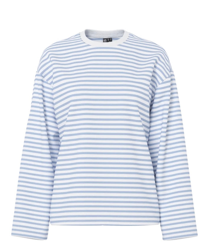 PIECES - SADIE TOP - CLOUD DANCER CASHMERE BLUE