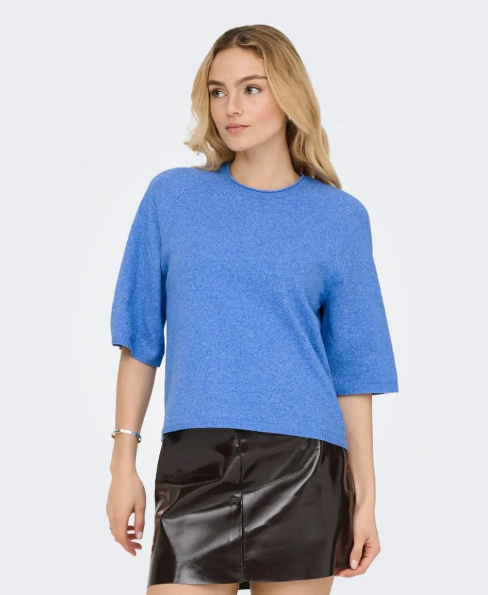 ONLY - LOYAL 2/4 O-NECK - ULTRAMARINE MELANGE