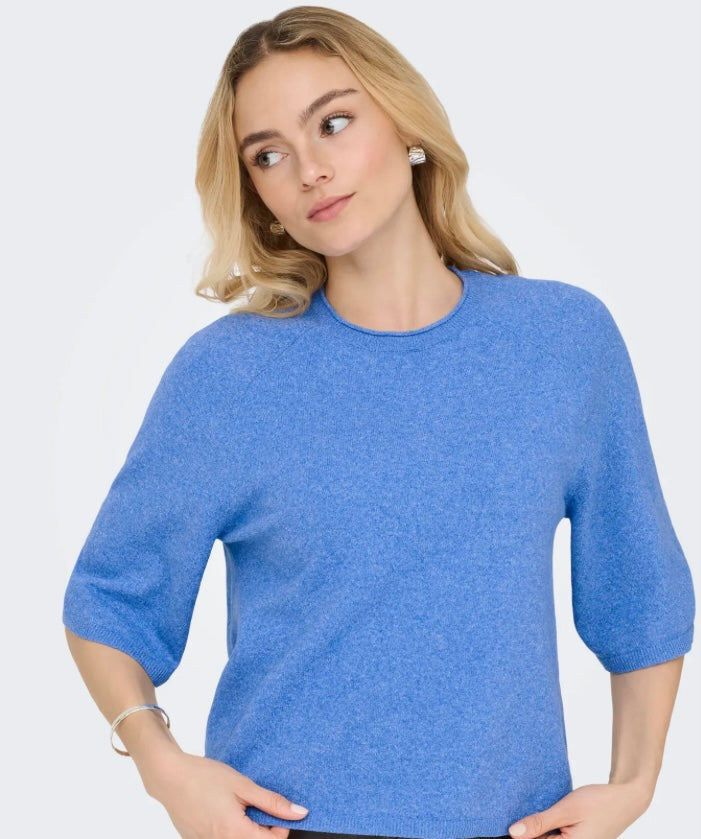 ONLY - LOYAL 2/4 O-NECK - ULTRAMARINE MELANGE