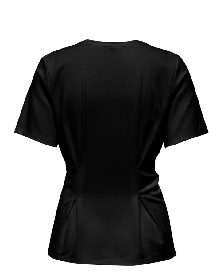 ONLY - ELENA S/S PLEATED TOP - BLACK