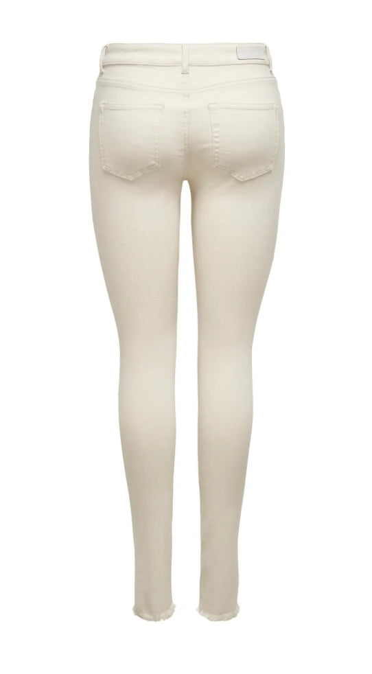 ONLY - BLUSH MID RAW ANKLE 15218655 - ECRU