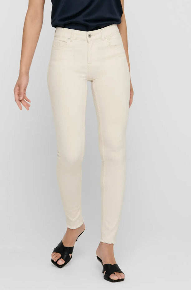 ONLY - BLUSH MID RAW ANKLE 15218655 - ECRU