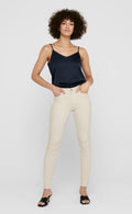 ONLY - BLUSH MID RAW ANKLE 15218655 - ECRU