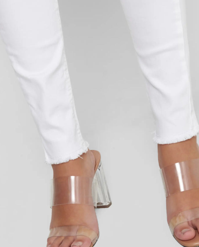 ONLY - BLUSH MID RAW ANKLE  15155438 - WHITE