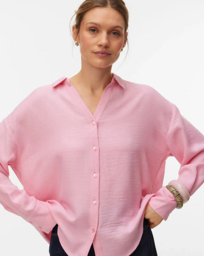 VEROMODA - MELANEY QUEENY LS SHIRT - PRISM PINK