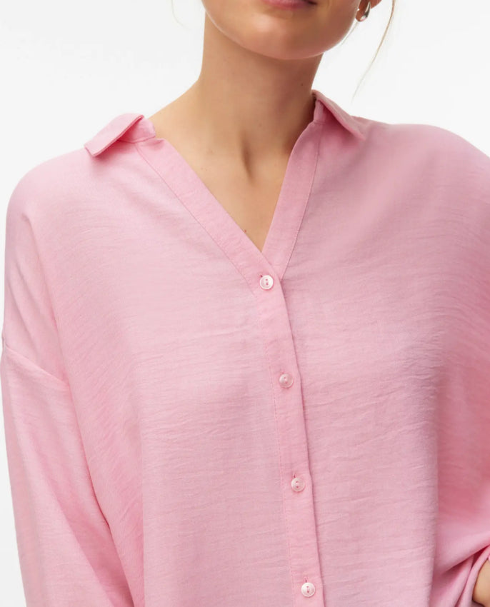 VEROMODA - MELANEY QUEENY LS SHIRT - PRISM PINK
