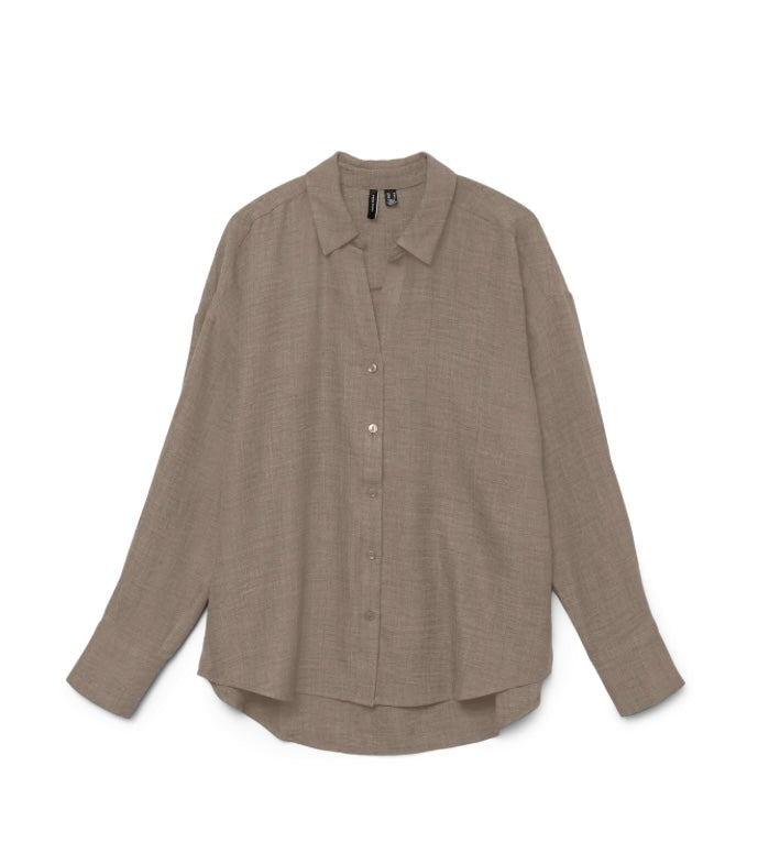 VEROMODA - MELANEY QUEENY LS SHIRT - BRINDLE