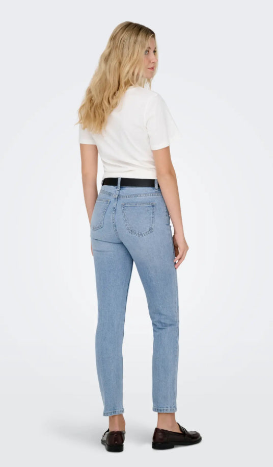 ONLY EMILY STRAIGHT HW ANKLE 15361608 - LIGHT BLUE DENIM