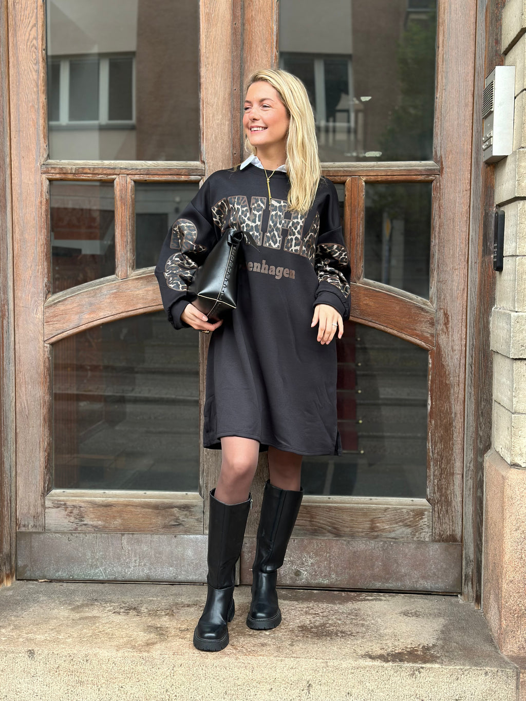 MARTA - CANNES KLÄNNING 26188 - NERO/BROWN LEO