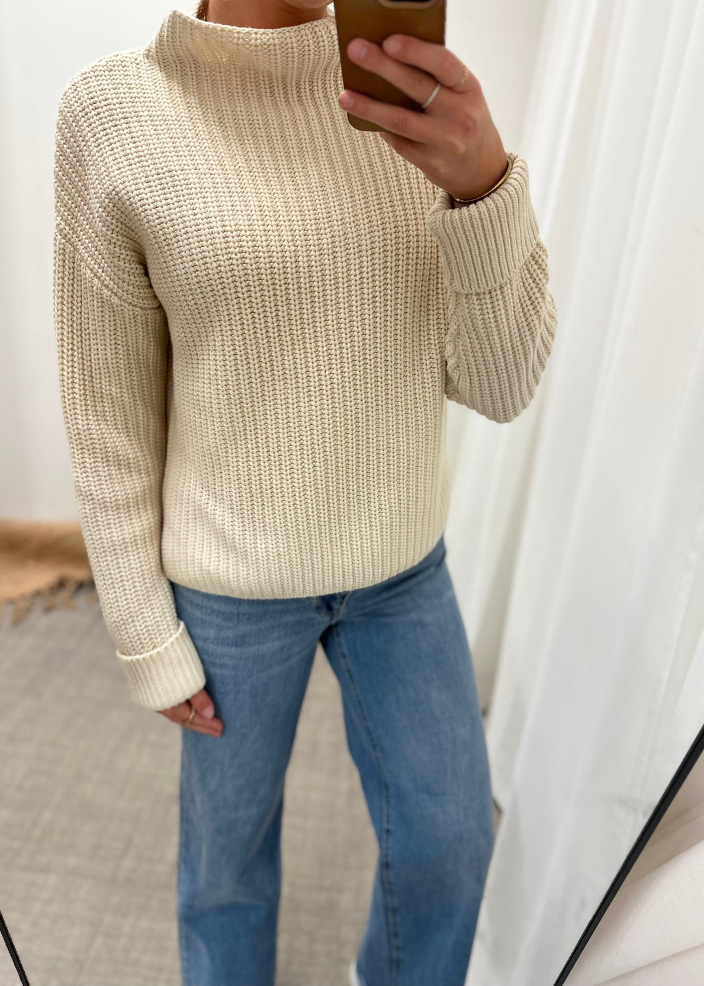 SELECTED FEMME - SELMA LS KNIT PULLOVER - BIRCH