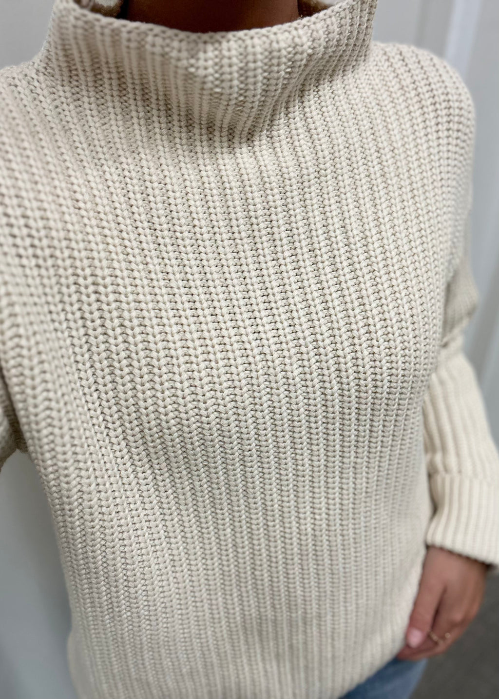 SELECTED FEMME - SELMA LS KNIT PULLOVER - BIRCH