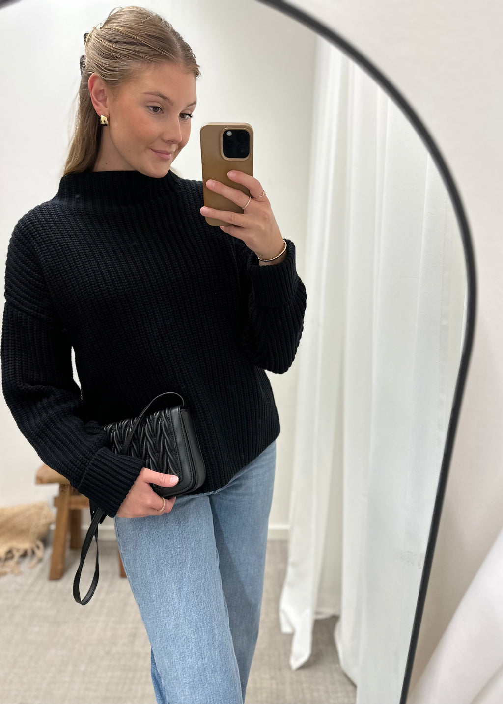 SELECTED FEMME - SELMA LS KNIT PULLOVER - BLACK