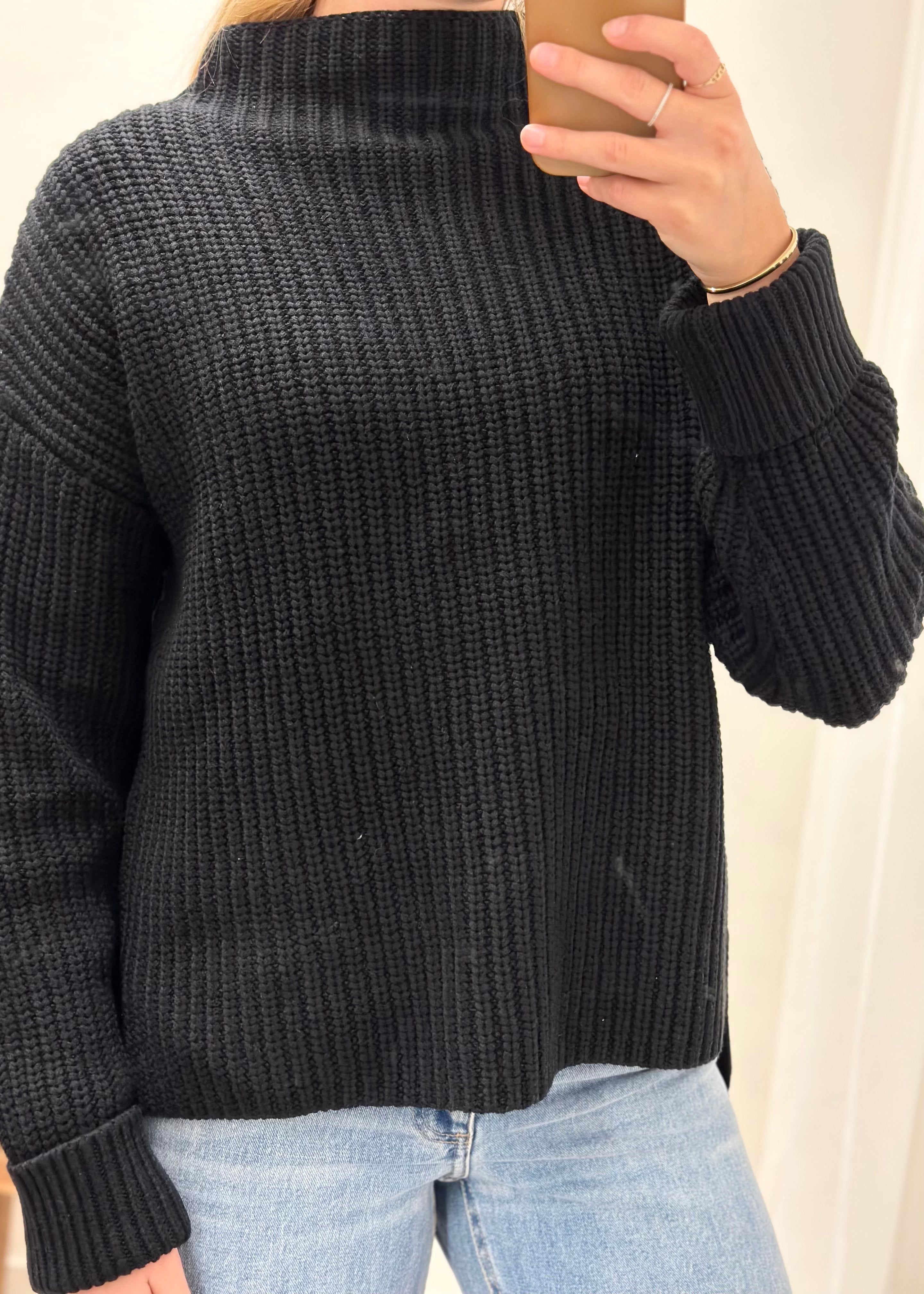 SELECTED FEMME - SELMA LS KNIT PULLOVER - BLACK