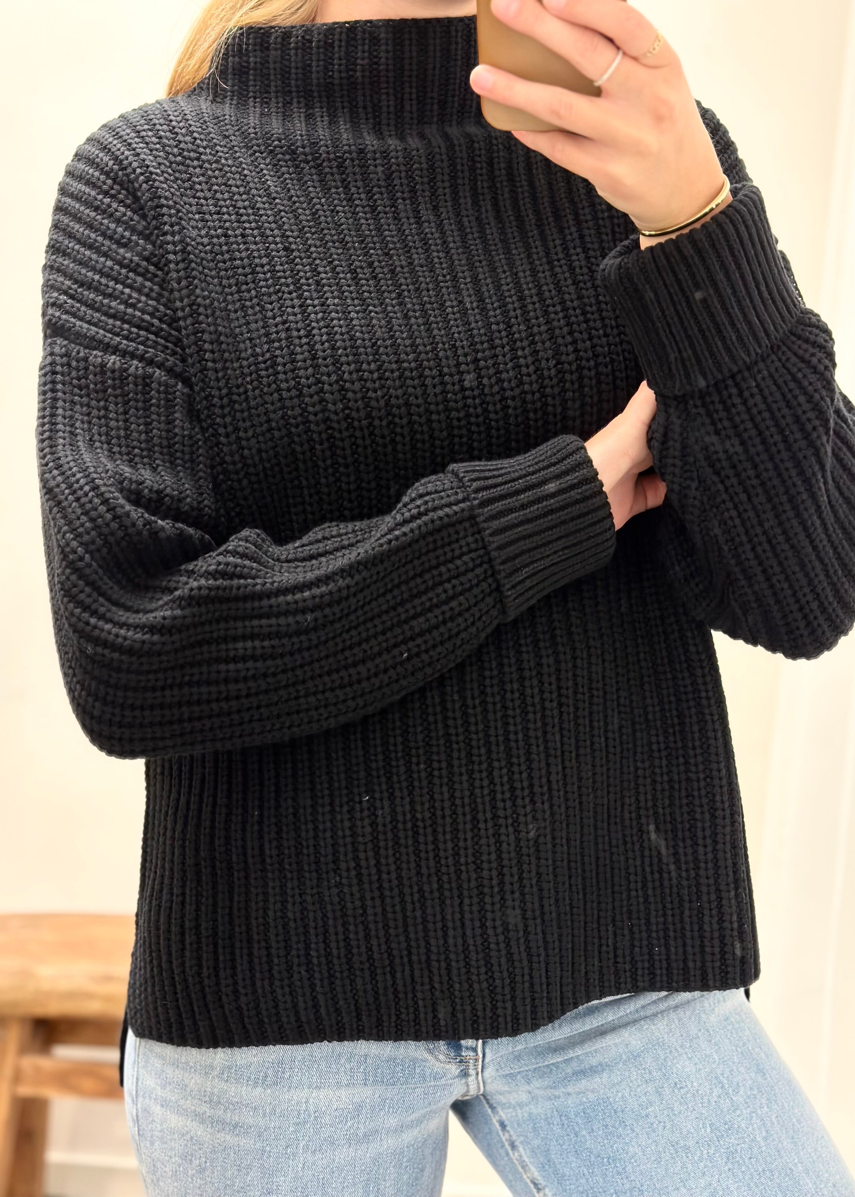 SELECTED FEMME - SELMA LS KNIT PULLOVER - BLACK