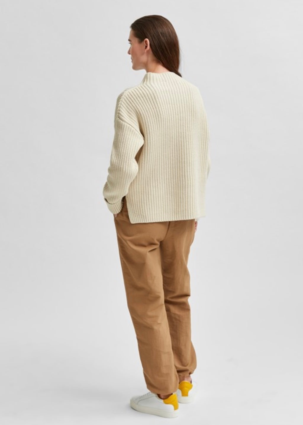 SELECTED FEMME - SELMA LS KNIT PULLOVER - BIRCH