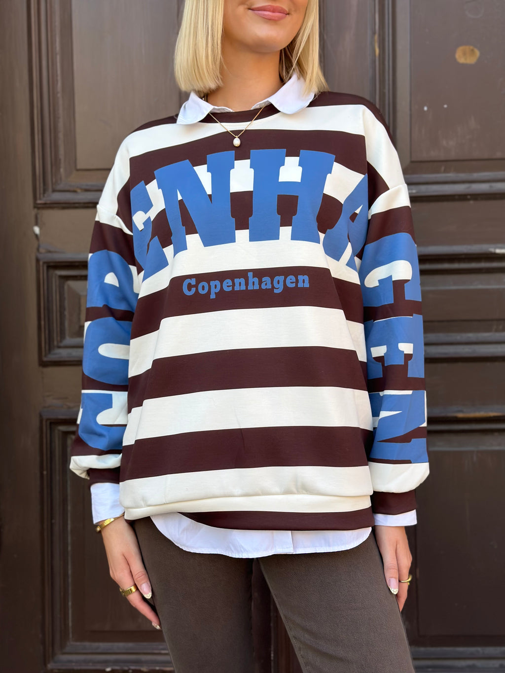 MARTA - NERINA SWEATSHIRT 22659S - CHOCO/JEANS BLUE