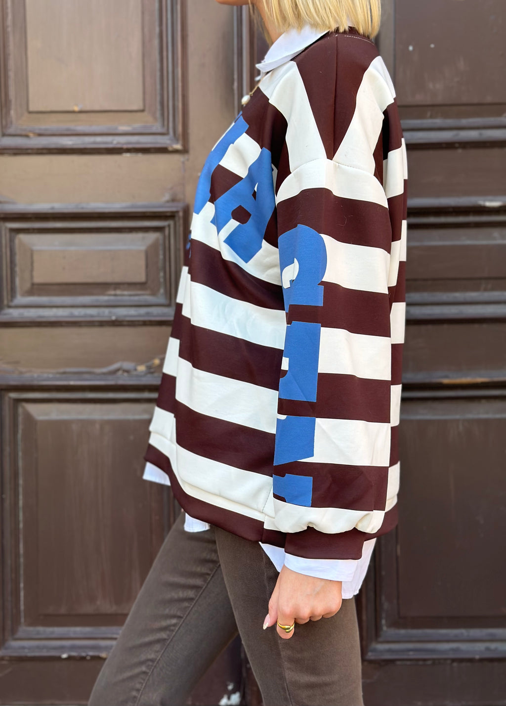 MARTA - NERINA SWEATSHIRT 22659S - CHOCO/JEANS BLUE