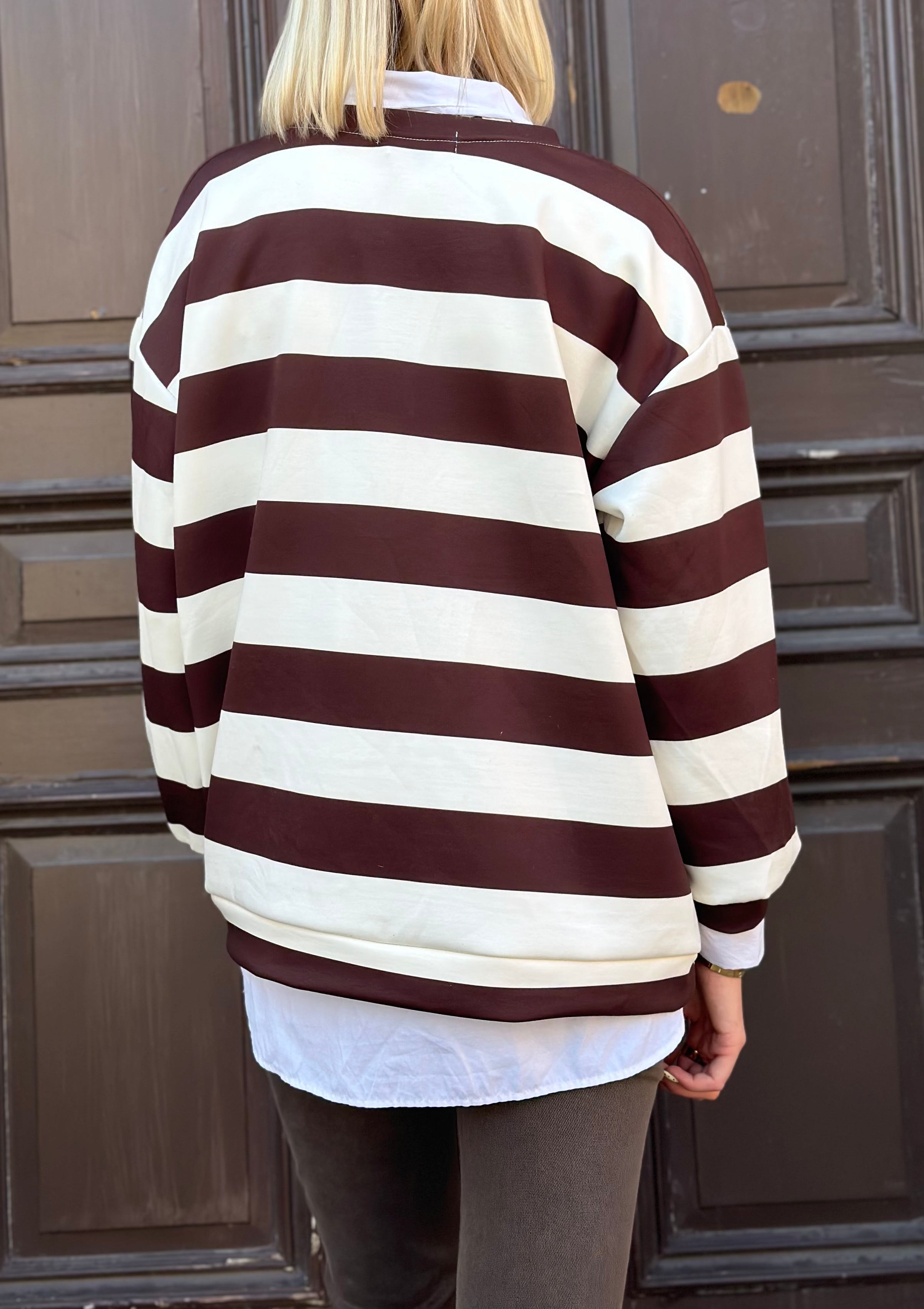 MARTA - NERINA SWEATSHIRT 22659S - CHOCO/JEANS BLUE