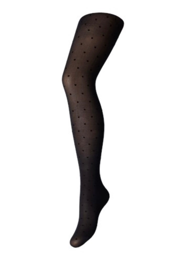 PIECES - NEW NIKOLINE 20 DEN DOT TIGHTS - BLACK