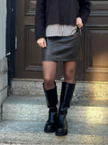 VERO MODA - IDA SHORT COATED SKIRT - CHOCOLATE TORTE