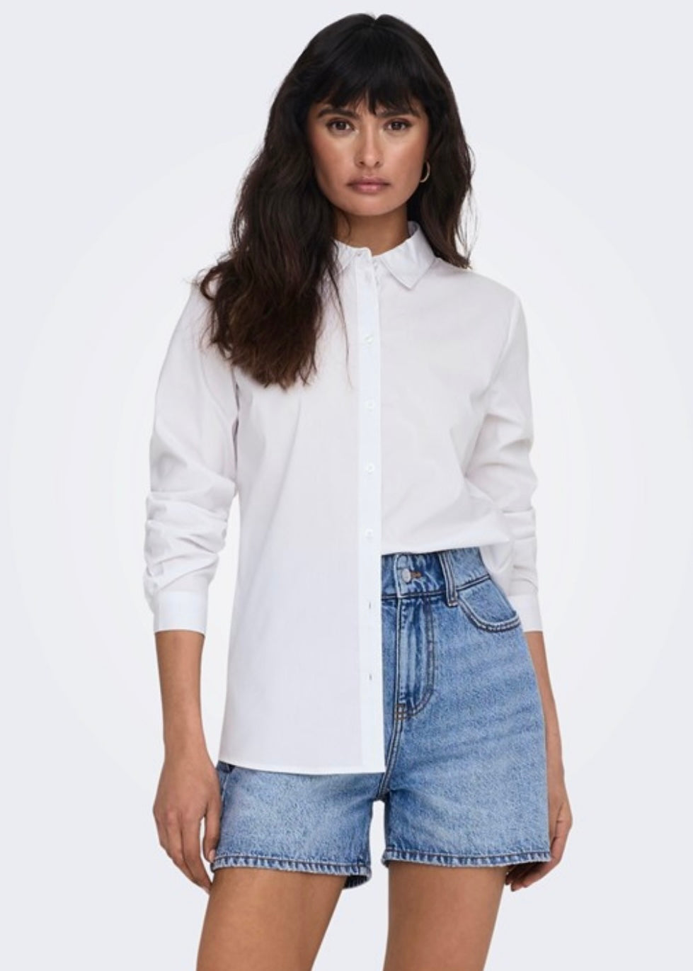 JDY - MIO LS SHIRT - WHITE