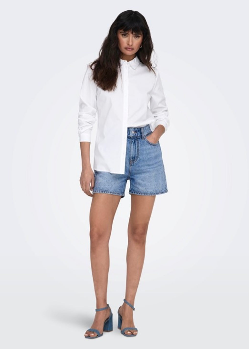 JDY - MIO LS SHIRT - WHITE