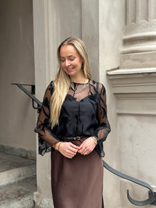 SOAKED - PHILOMENA BLOUSE LS - BLACK